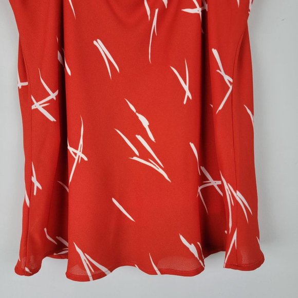 Gilli Red Beige Spaghetti Adjustable Strappy Scoop Loose Neckline Relaxed Top S - Picture 6 of 8